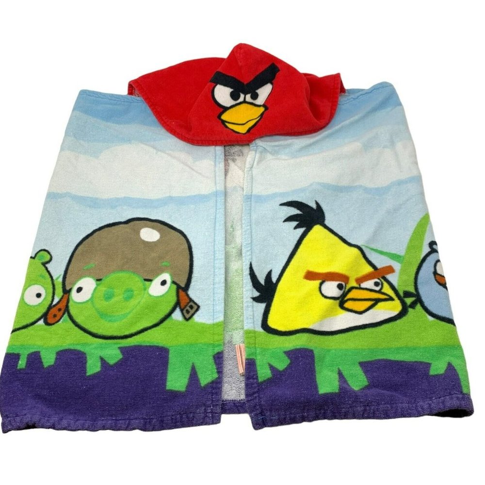 ANGRY BIRDS Kids Hooded Wrap Cover Up Towel Robe